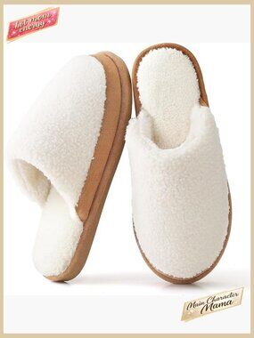 Memory Foam House Slippers Polar Fleece Lined Non-Slip Indoor Shoes Chic Comfort